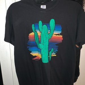 Cotton t-shirt with serape and cactus on front